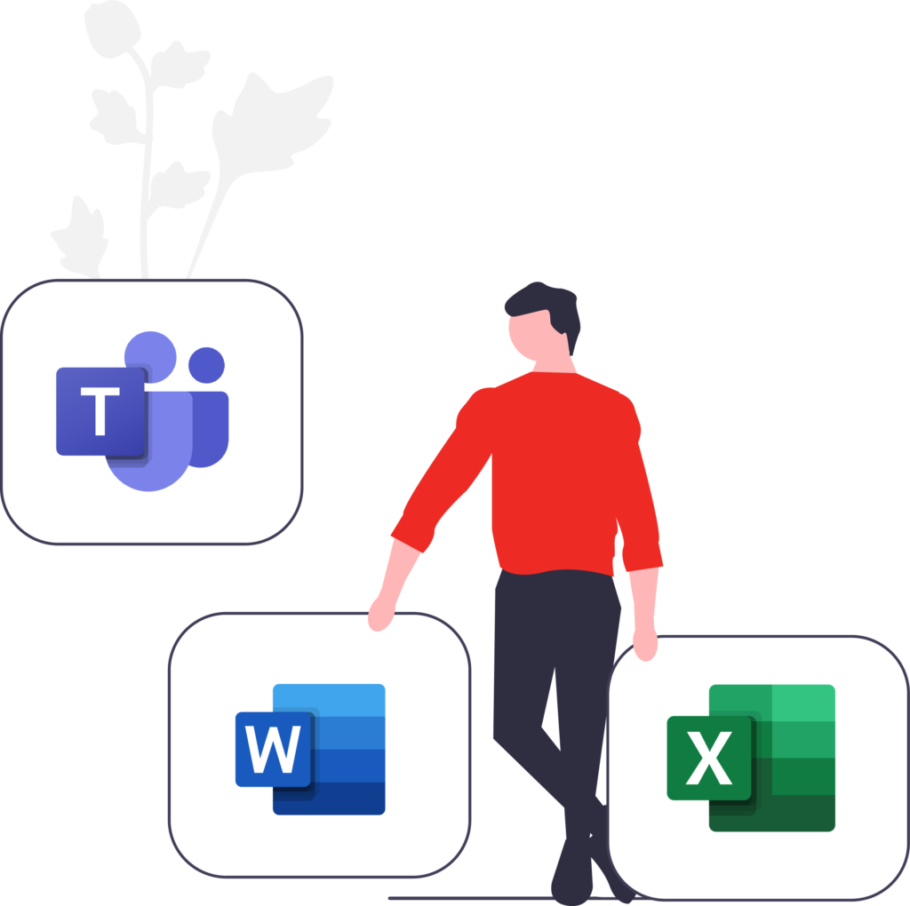 Agora-Num Une illustration d'une personne en train de naviguer entre les différents outils de Google Wrokspace Crédit : undraw