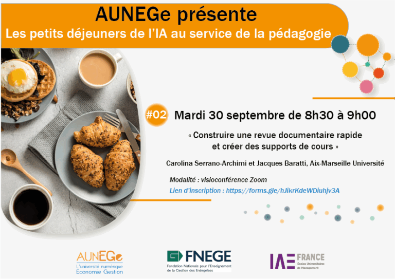 Les petits déjeuners IA d’AUNEGE reprennent !