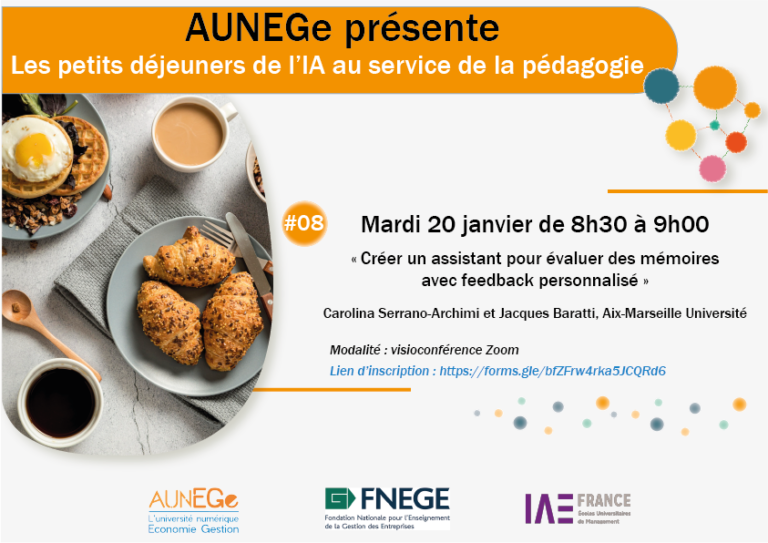 AUNEGE : Petit déjeuner IA et Pédagogie n°8